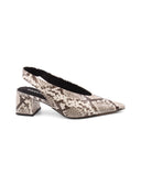 Décolleté slingback con stampa pitone