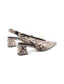 Décolleté slingback con stampa pitone