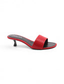 Ciabatta kitten heels effetto serpente