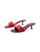 Ciabatta kitten heels effetto serpente