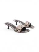 Ciabatta kitten heels effetto serpente