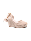 Espadrillas zeppa con lacci da donna