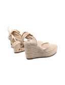 Espadrillas zeppa con lacci da donna