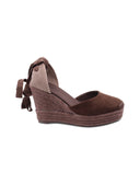 Espadrillas zeppa con lacci da donna