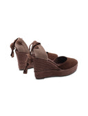 Espadrillas zeppa con lacci da donna