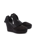 Espadrillas zeppa con lacci da donna