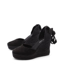Espadrillas zeppa con lacci da donna