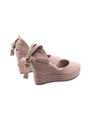 Espadrillas zeppa con lacci da donna