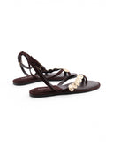Sandalo ankle strap con monete