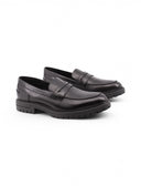 Penny loafers neri in pelle da uomo