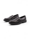 Penny loafers neri in pelle da uomo