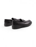 Penny loafers neri in pelle da uomo