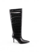 Stivale alto effetto coccodrillo donna
