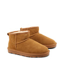 Stivaletto scamosciato con pelo donna