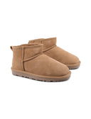 Stivaletto scamosciato con pelo donna