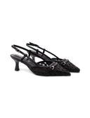 Slingback nera con morsetto da donna
