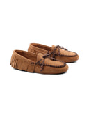 Mocassino scamosciato con frange donna