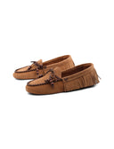 Mocassino scamosciato con frange donna