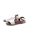 Sandalo flat in pelle morbida donna