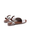 Sandalo flat in pelle morbida donna