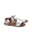 Sandalo flat in pelle morbida donna