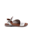Sandalo flat in pelle morbida donna