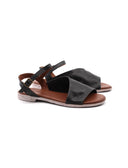 Sandalo flat in pelle morbida donna