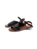 Sandalo flat in pelle morbida donna