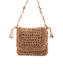 Borsa a tracolla in carta con perline