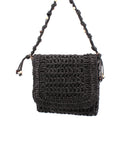 Borsa a tracolla in carta con perline
