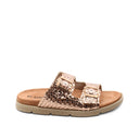 Ciabatta metallizzata con fibbie donna