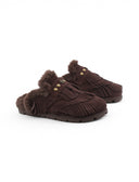 Kayla sabot scamosciato con frange