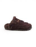 Kayla sabot scamosciato con frange