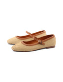Ballerina mary jane in rafia da donna