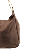 Borsa scamosciata da donna in pelle