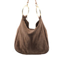 Borsa scamosciata da donna in pelle