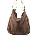 Borsa scamosciata da donna in pelle