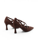 Décolleté slim strap scamosciata donna