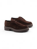 Stringata moc toes in pelle scamosciata