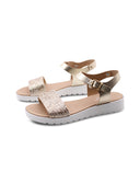 Sandalo oro da bimba con glitter