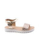 Sandalo oro da bimba con glitter