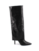 Stivale nero con risvolto da donna