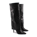 Stivale nero con risvolto da donna