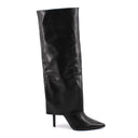 Stivale nero con risvolto da donna