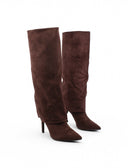 Stivale marrone con risvolto da donna