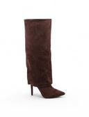 Stivale marrone con risvolto da donna