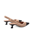 Décolleté slingback in maglia bicolore