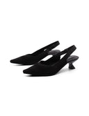 Décolleté slingback in maglia bicolore