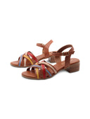 Sandalo multicolor in pelle da donna
