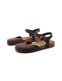 Sandalo donna in vera pelle con fibbia